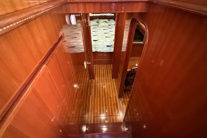 Slide: The Image of Luxurious wooden interior of 2006 Novatec Islander 55 yacht hallway. - 85