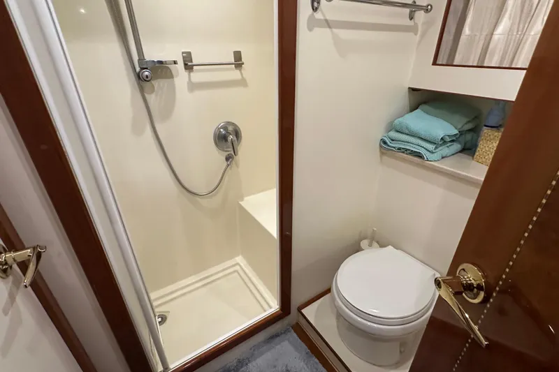 Slide: The Image of Bathroom interior of 2006 Novatec Islander 55 yacht with shower and toilet. - 94