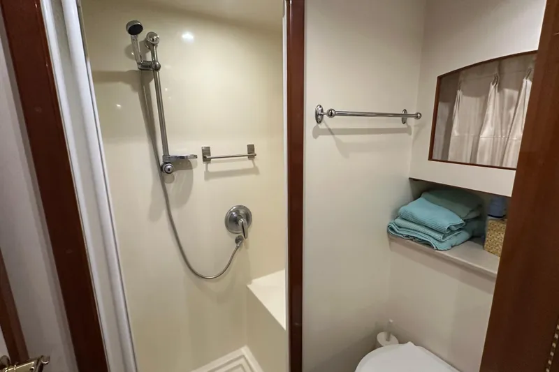 Slide: The Image of Bathroom interior of 2006 Novatec Islander 55 yacht with shower and storage. - 95
