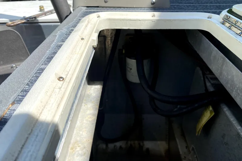 Slide: The Image of Luxurious gray seating on 2022 Premier Escalante boat, featuring plush upholstery and modern design. - 27