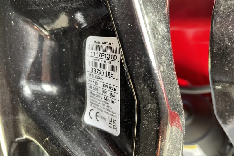 Slide: The Image of Label on 2026 Tracker Pro Team 190 boat, showing model and serial numbers. - 74