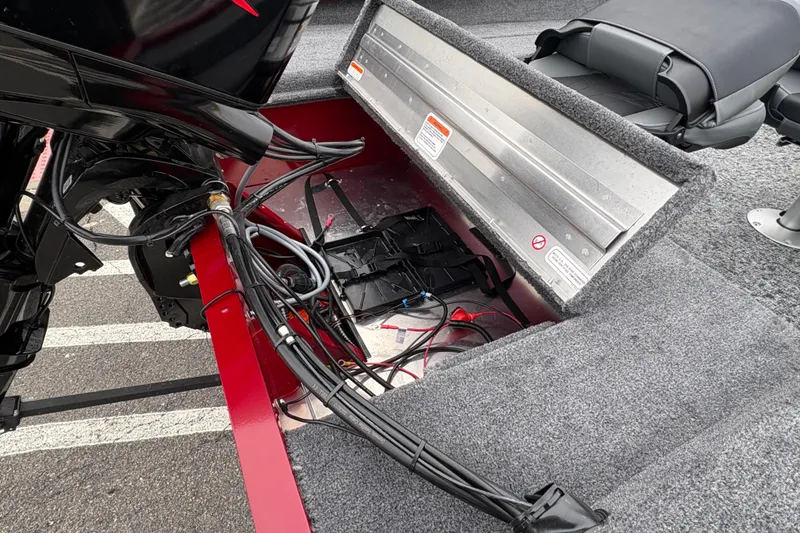 Slide: The Image of Interior view of a 2026 Nitro Z20 XL boat showing wiring and seating. - 79