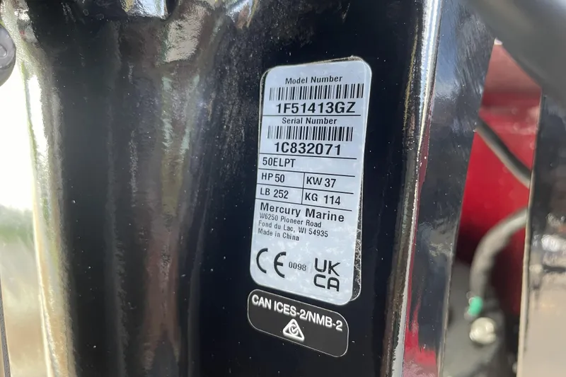 Slide: The Image of Label on 2026 Tracker Bass Tracker Classic XL, displaying model and serial numbers. - 70