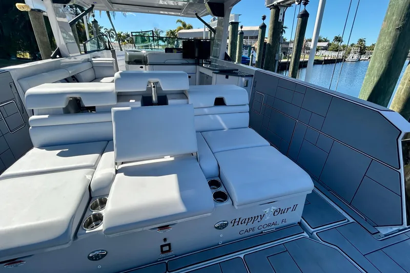 Slide: The Image of Luxurious 2022 Aviara AV40 OB boat interior with plush seating in Cape Coral, Florida. - 10