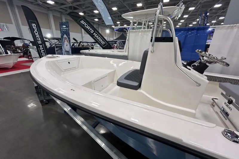 Slide: The Image of May-Craft 182 CC 2026 displayed at a boat show. - 5