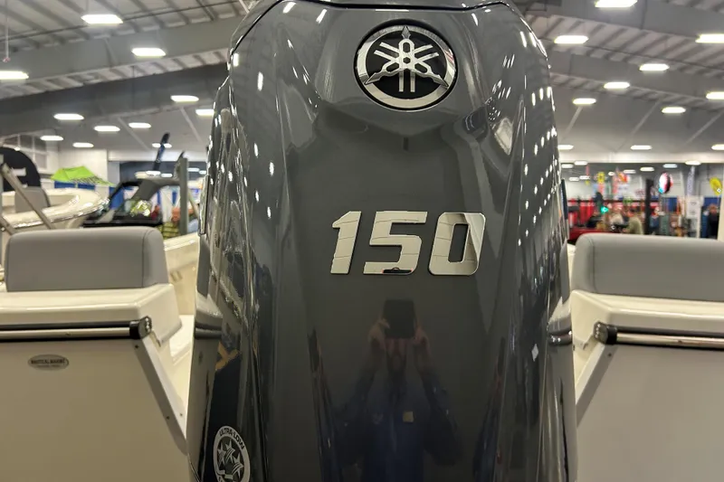 Slide: The Image of Yamaha 150 HP outboard motor on May-Craft 208 CC boat, 2026 model. - 6