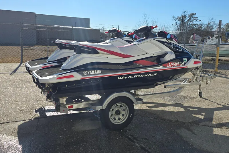Slide: The Image of 2021 Yamaha WaveRunner VX Deluxe on trailer in sunny outdoor setting. - 3