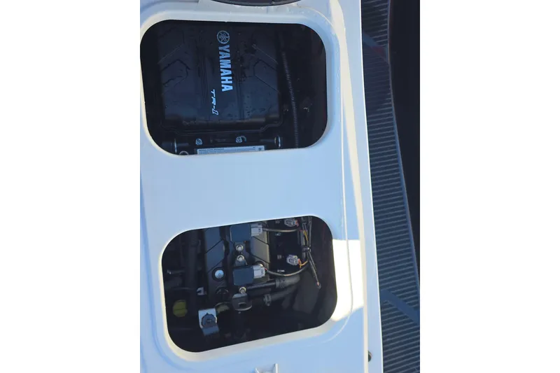 Slide: The Image of 2021 Yamaha WaveRunner VX Deluxe engine compartment, showcasing internal components and design. - 9