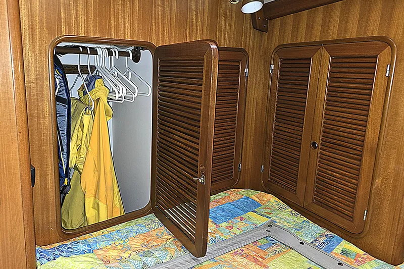 Slide: The Image of Interior of 1992 Taswell 43 All Season with wooden cabinets. - 15