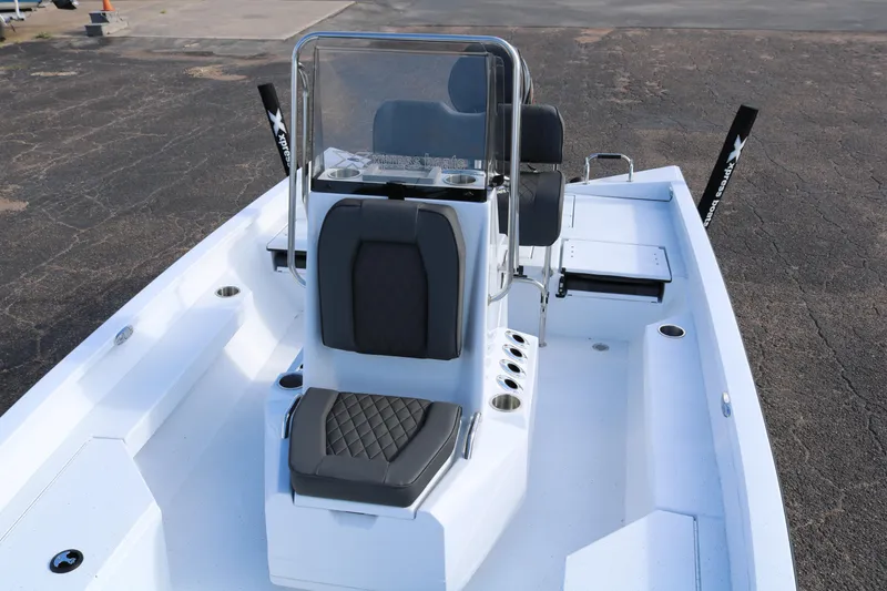The Image of 2026 Xpress H20B Bay boat interior with sleek seating and modern console design. - 21