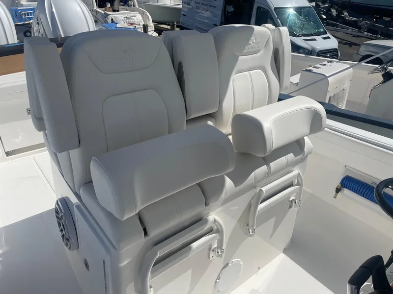 Slide: The Image of Luxurious seating on Regulator 31 boat, model year 2025. - 19