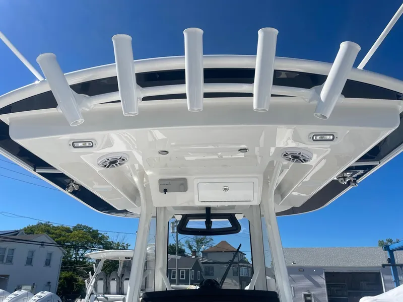 Slide: The Image of Regulator 31 boat 2025 with rod holders and speakers. - 27