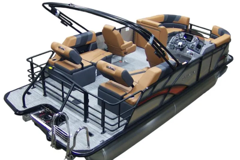 Slide: The Image of 2026 Sylvan L-1 LZ DH pontoon boat with luxurious seating and modern design. - 4