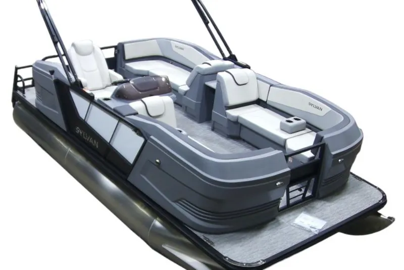 Slide: The Image of 2026 Sylvan A-18 boat interior with spacious seating and cup holders. - 2