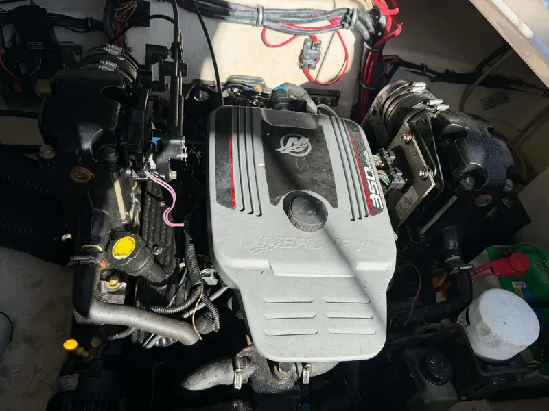 Slide: The Image of Engine compartment of a 2008 Chaparral Signature 250 with Mercury 350 engine. - 31