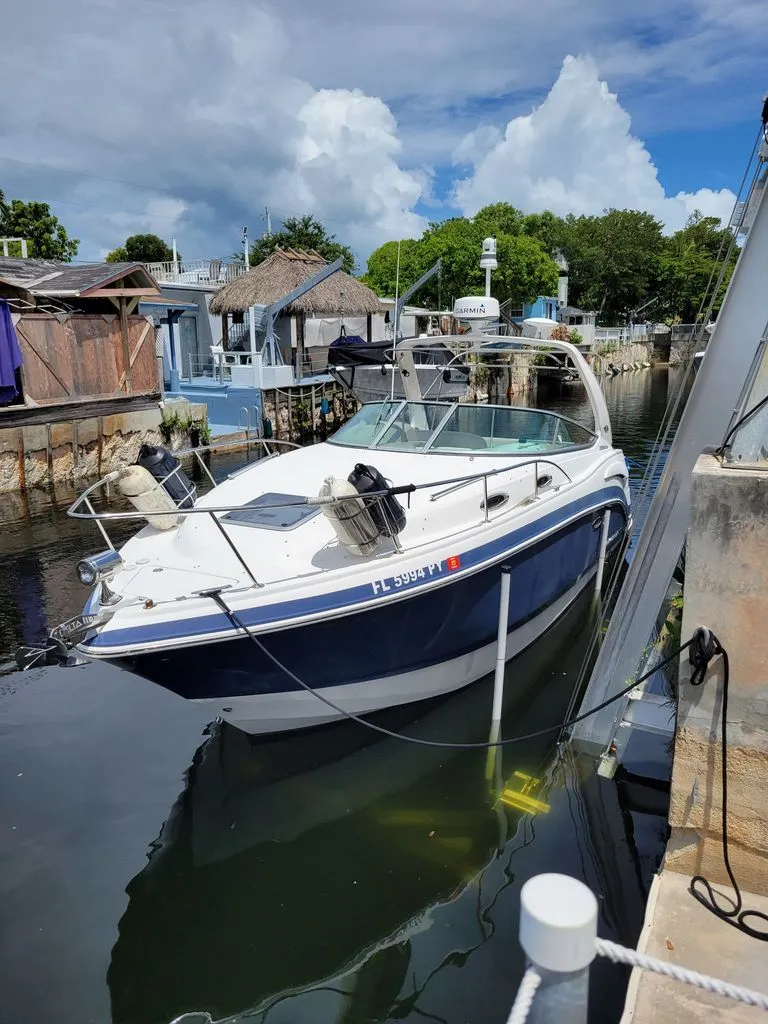 Slide: The Image of 2013 Chaparral Signature boat with Garmin equipment, viewed from above. - 2
