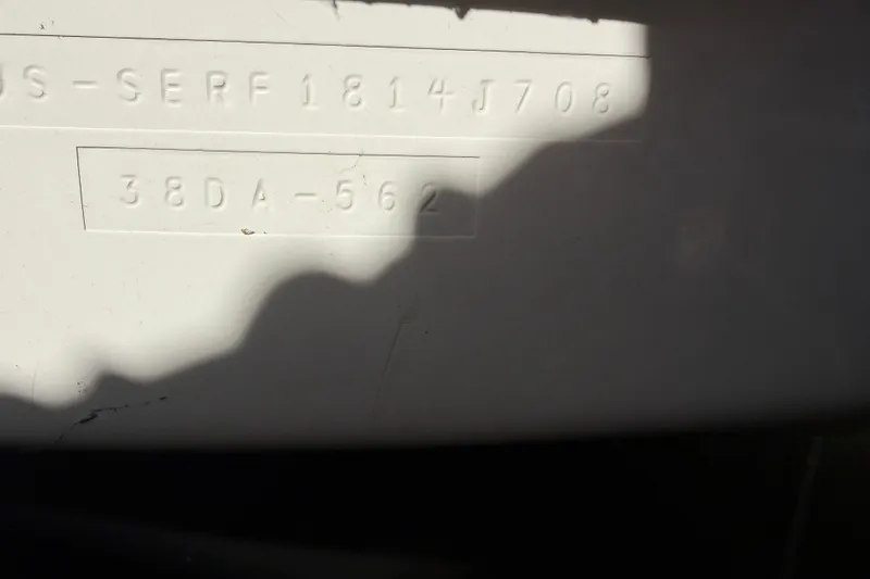 Slide: The Image of Hull identification number on 2008 Sea Ray 38 Sundancer boat. - 42