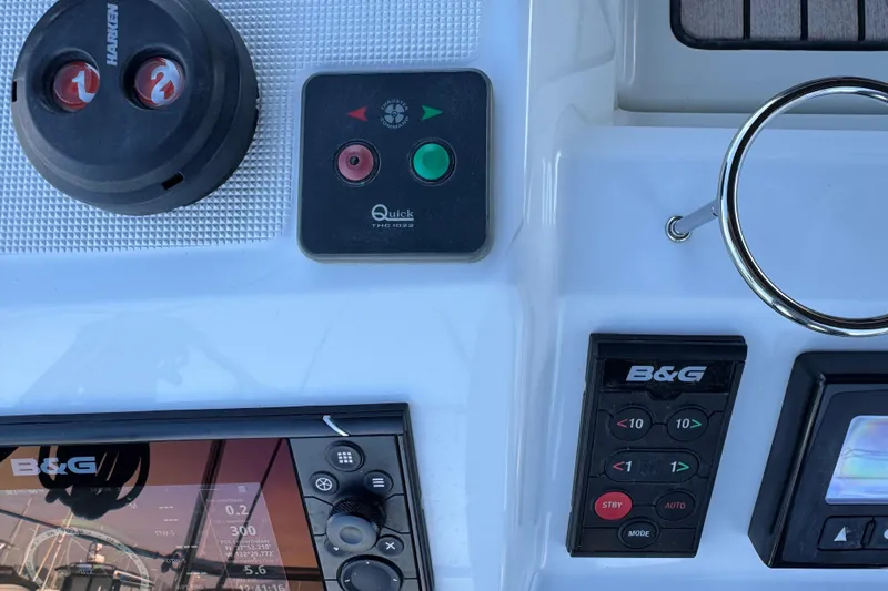 Slide: The Image of Control panel of a 2019 Beneteau Oceanis 41.1 sailboat with navigation instruments. - 13