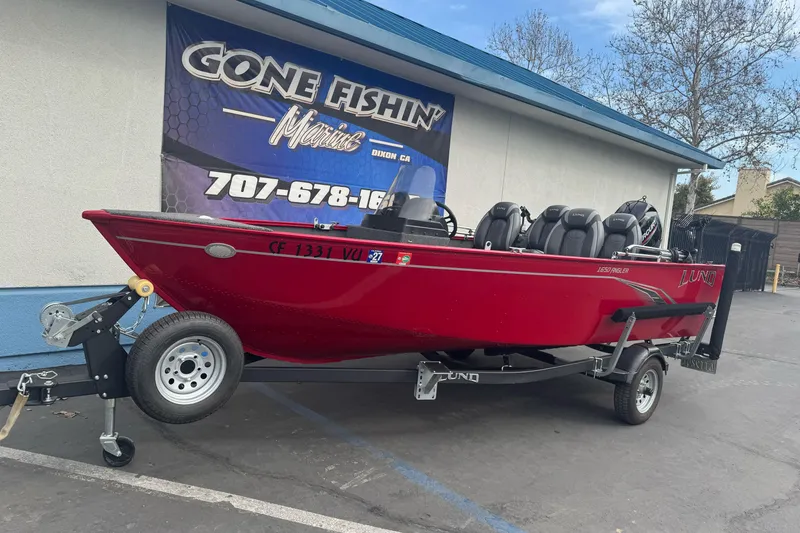 Slide: The Image of 2021 Lund 1650 Angler SS boat on trailer at Gone Fishin' Marine dealership. - 3