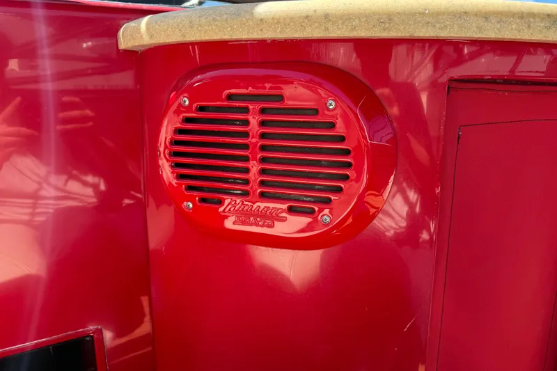 Slide: The Image of Red speaker grill on 2002 Hallett Custom High Performance Express Cruiser. - 73