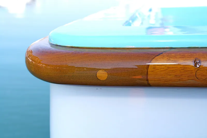 Slide: The Image of Close-up of a 1946 J.M. Martinac Classis Fantail Motor Yacht. - 43