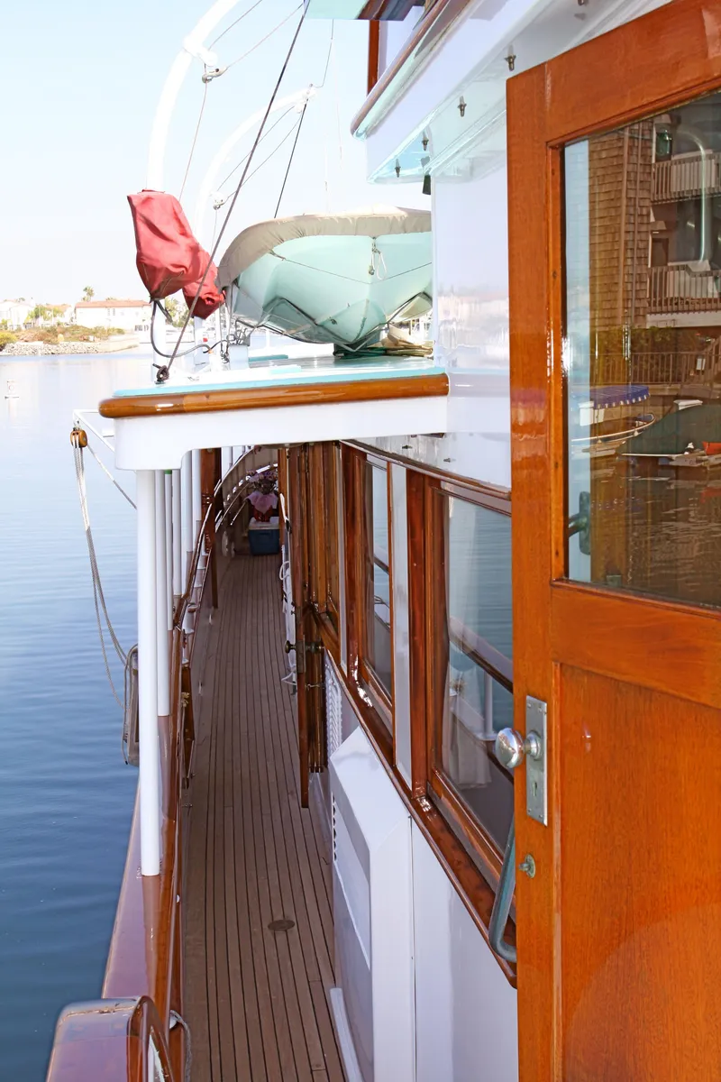Slide: The Image of 1946 J.M. Martinac classic yacht with wooden deck details. - 46