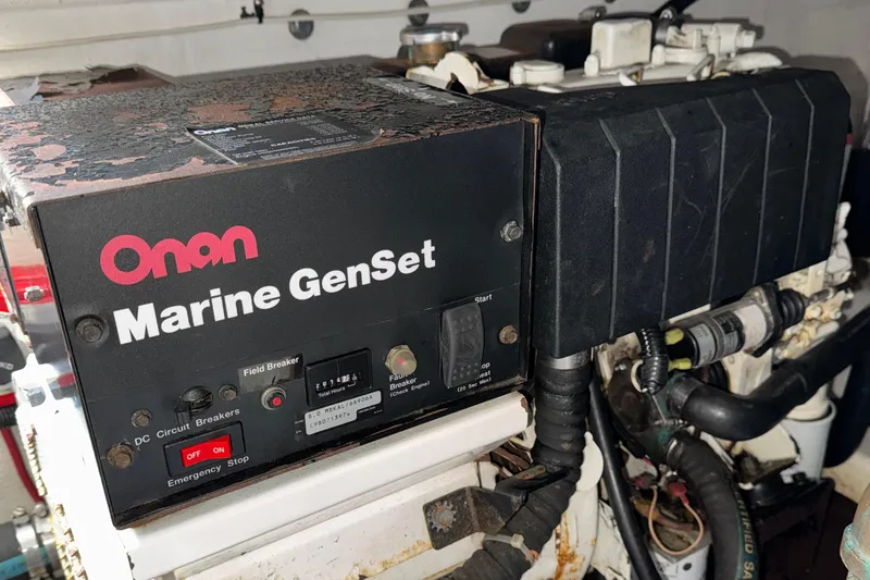 Slide: The Image of Onan Marine GenSet in 1998 Tiara Yachts 4100 Open engine room. - 39