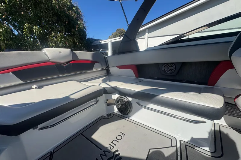 Slide: The Image of 2020 Four Winns HD270 RS boat interior with stylish seating and modern design. - 27