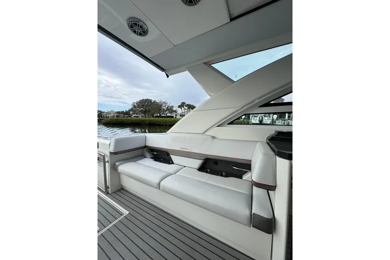 Slide: The Image of 2018 Formula 430 Super Sport Crossover interior with sleek seating and modern design. - 26