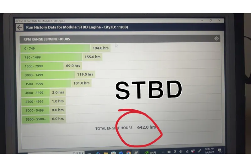 Slide: The Image of Electrical control panel of 2005 Sea Ray 360 Sundancer boat, featuring various switches and meters. - 25