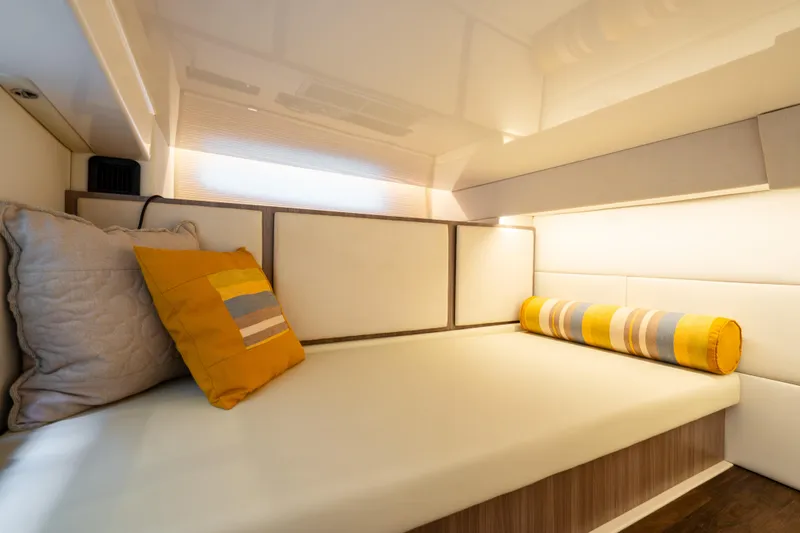 Slide: The Image of Luxurious interior cabin of 2022 Regal 36 Grande Coupe with stylish cushions. - 5