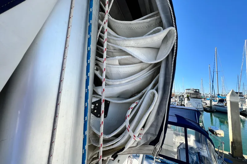 Slide: The Image of Sailboat rigging on a 1998 Catalina 36 MkII at a marina. - 19
