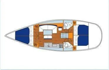 Slide: The Image of Layout of Jeanneau Sun Odyssey 44i yacht, 2010 model. - 22