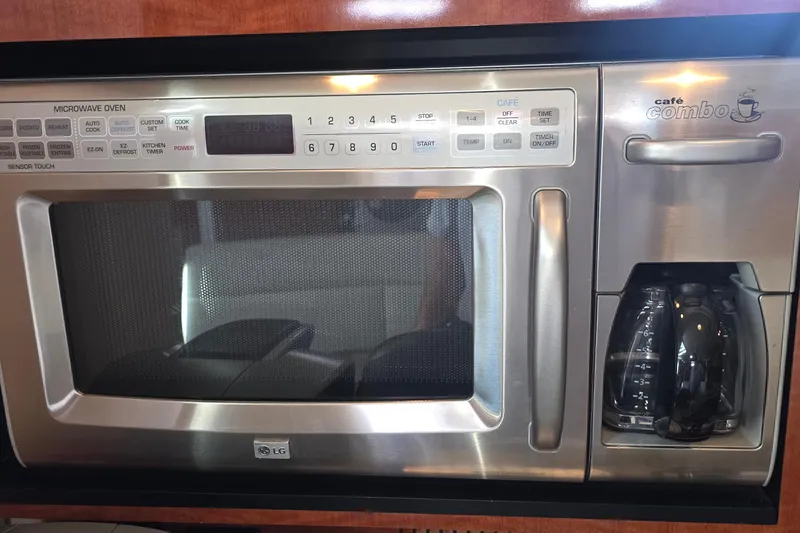 Slide: The Image of LG Café Combo microwave and coffee maker in a 2005 Sea Ray 340 Sundancer yacht. - 22