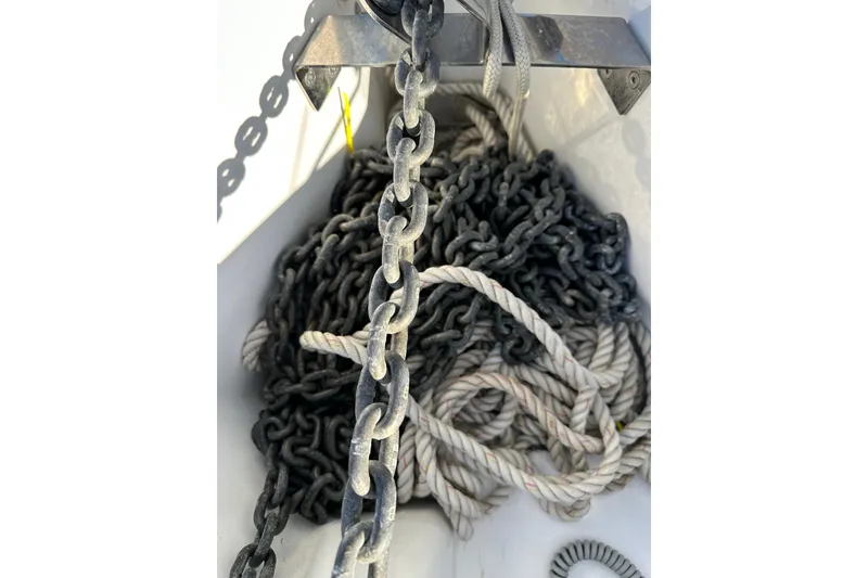 Slide: The Image of Anchor chain and rope on Jeanneau Sun Odyssey 349, 2021 model. - 27