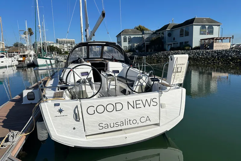 Slide: The Image of Jeanneau Sun Odyssey 349 sailboat docked in Sausalito, CA, 2021 model. - 3