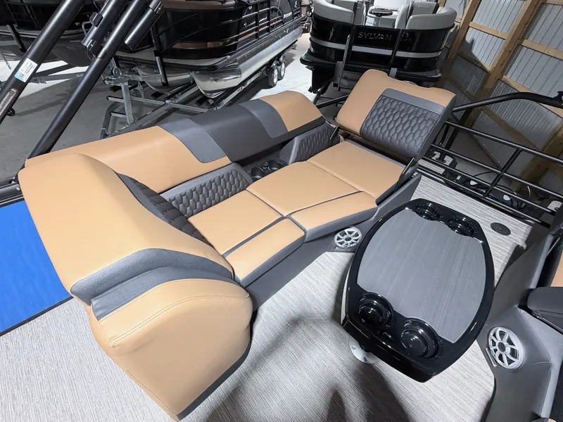 Slide: The Image of Interior of 2026 Sylvan L5 LZ DH with luxurious seating. - 15