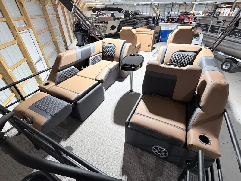 Slide: The Image of Interior of 2026 Sylvan L5 LZ DH with luxurious seating. - 21
