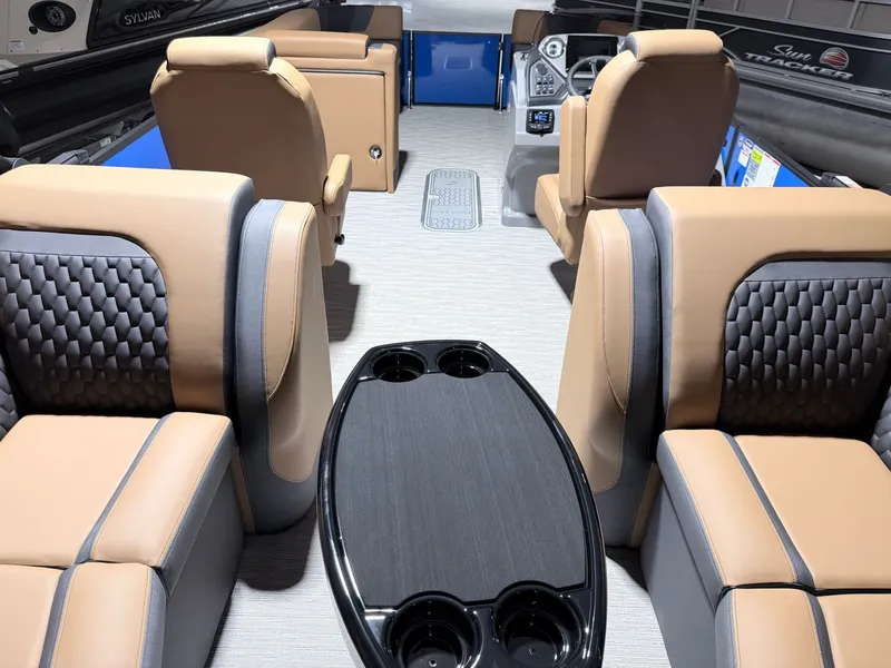Slide: The Image of Interior of 2026 Sylvan L5 LZ DH with luxurious seating. - 23