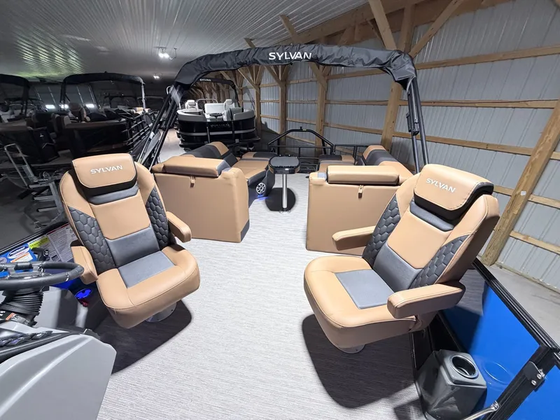 Slide: The Image of Interior of 2026 Sylvan L5 LZ DH with luxurious seating. - 26