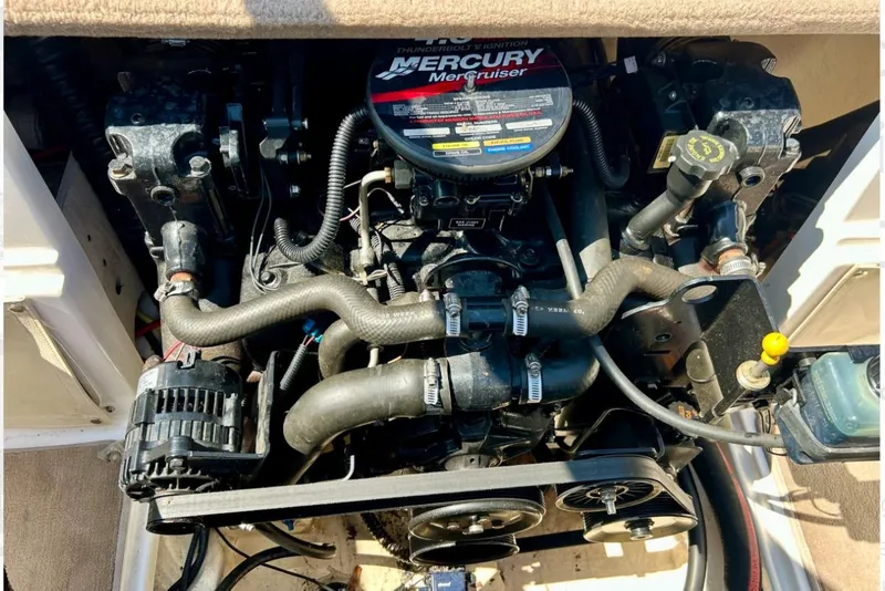 Slide: The Image of Engine of a 2003 Chaparral 183 SS boat with Mercury MerCruiser components. - 10