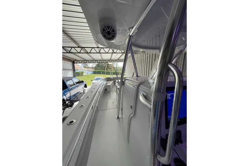 Slide: The Image of 2025 Contender 44 ST boat interior with sleek design and modern features. - 16