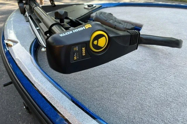 Slide: The Image of Minn Kota Edge trolling motor on 2026 Nitro Z17 boat deck. - 10