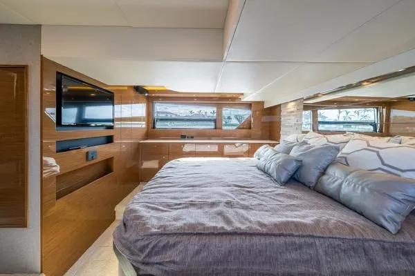 Slide: The Image of Luxurious bedroom interior of 2018 Cruisers Yachts 50 Cantius with modern amenities. - 19