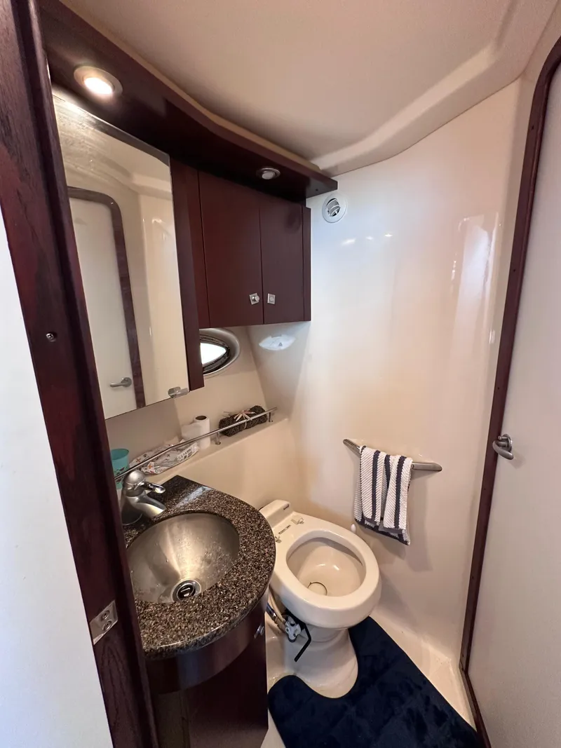 Slide: The Image of Luxurious bathroom on a 2007 Sea Ray 36 Sedan Bridge yacht. - 22