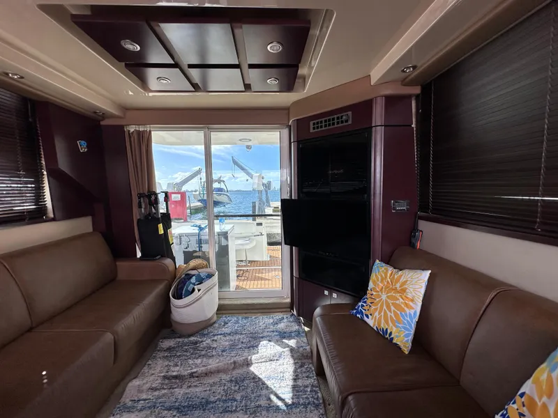 Slide: The Image of Interior of 2007 Sea Ray 36 Sedan Bridge with ocean view. - 26