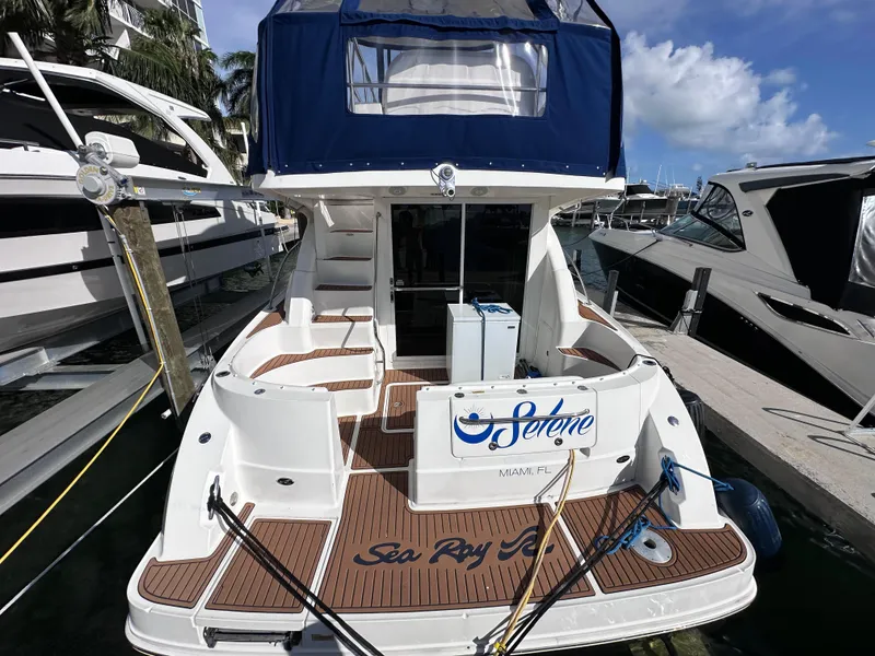 Slide: The Image of 2007 Sea Ray 36 Sedan Bridge yacht docked at marina. - 4