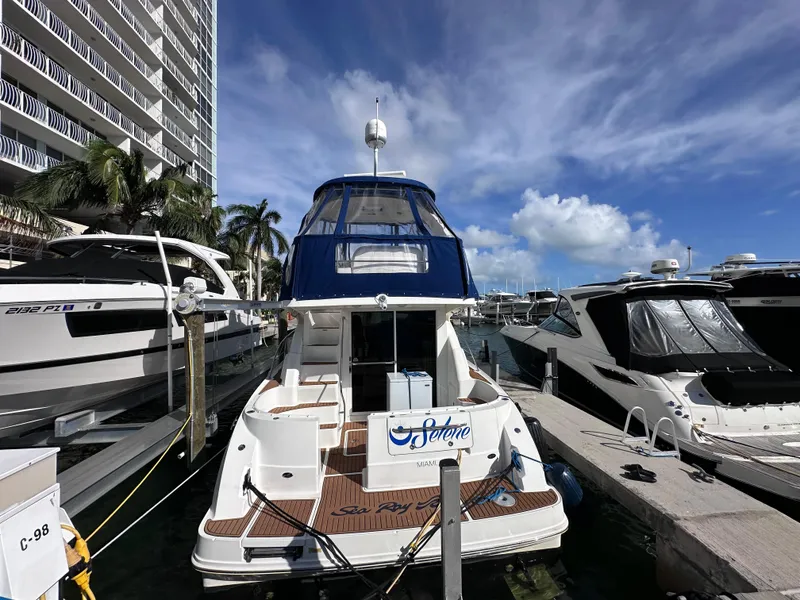 Slide: The Image of 2007 Sea Ray 36 Sedan Bridge docked at marina. - 5