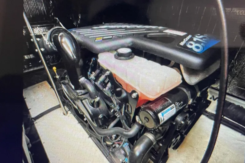 Slide: The Image of Engine of 2006 Cruisers Yachts 385 Motoryacht, showcasing detailed components. - 24