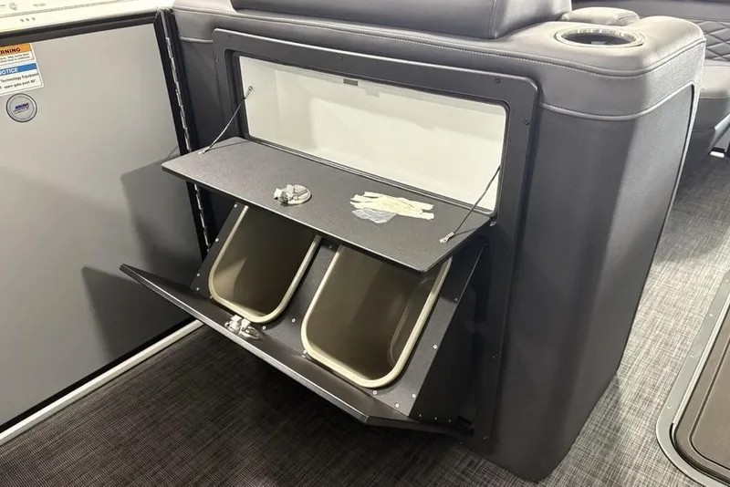 Slide: The Image of Interior storage compartment of 2026 Godfrey Monaco 235 SB iMPACT pontoon boat. - 18
